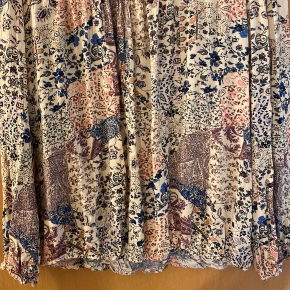 Knox Rose Floral Smocked Faux Wrap Top Blouse Long Sleeve Rayon Size XXL - Picture 11 of 11